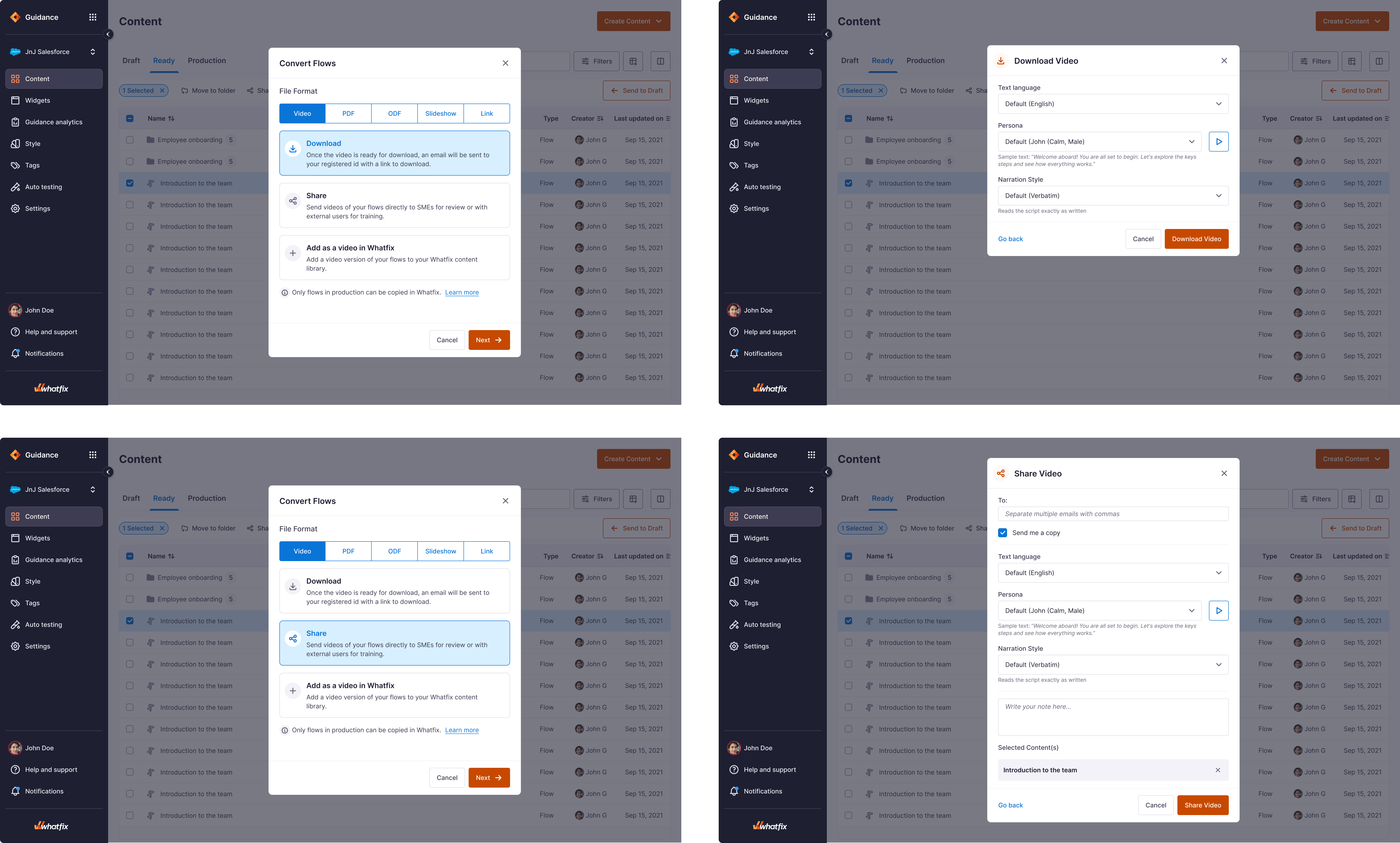 Production Convert Flows export